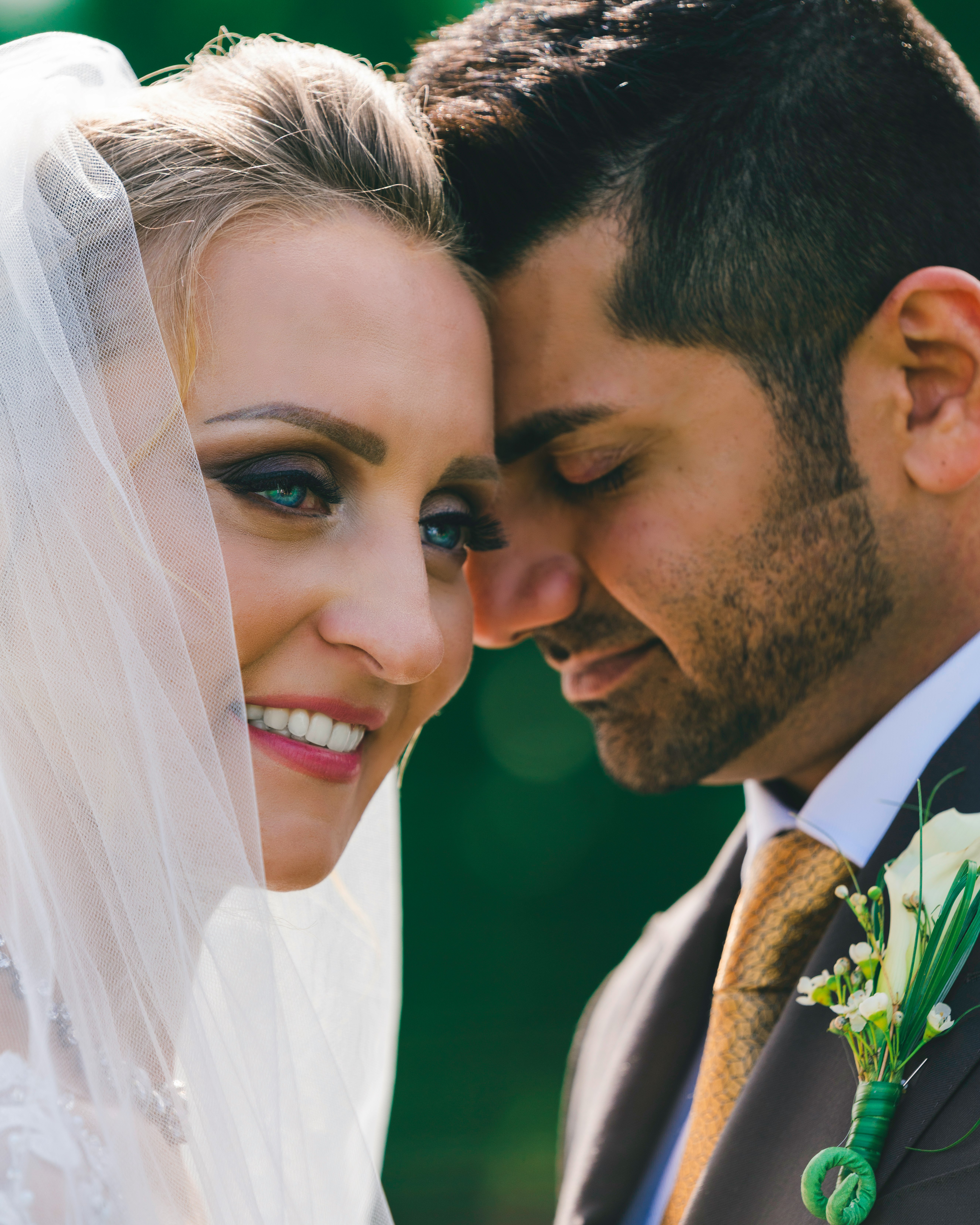 selective focus photography of wedding couple